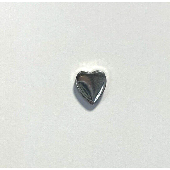 Tiny Solid Heart Pin Plain Silver Tone Brooch Lapel Be Kind Remembrance Love - Picture 3 of 9